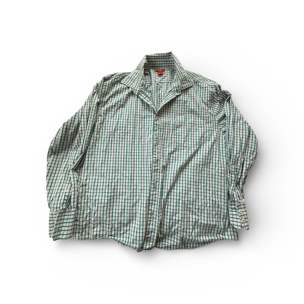 Sundance Green Plaid Men's Button Down Shirt XXL